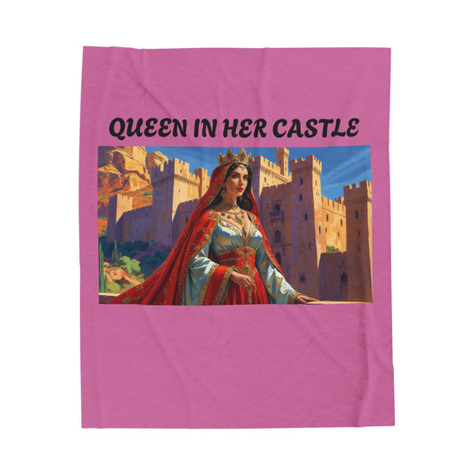 Queen in Her Castle Velveteen Plush Blanket - Cozy Throw for Royal Fans,