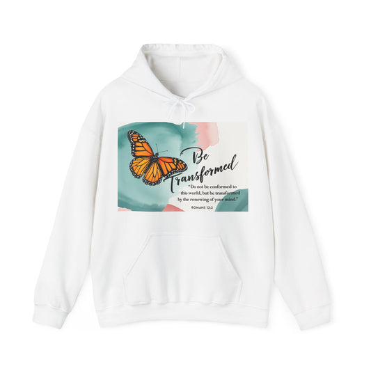 Be Transformed Butterfly Hoodie - Inspirational Unisex Sweatshirt for Comfort and Style