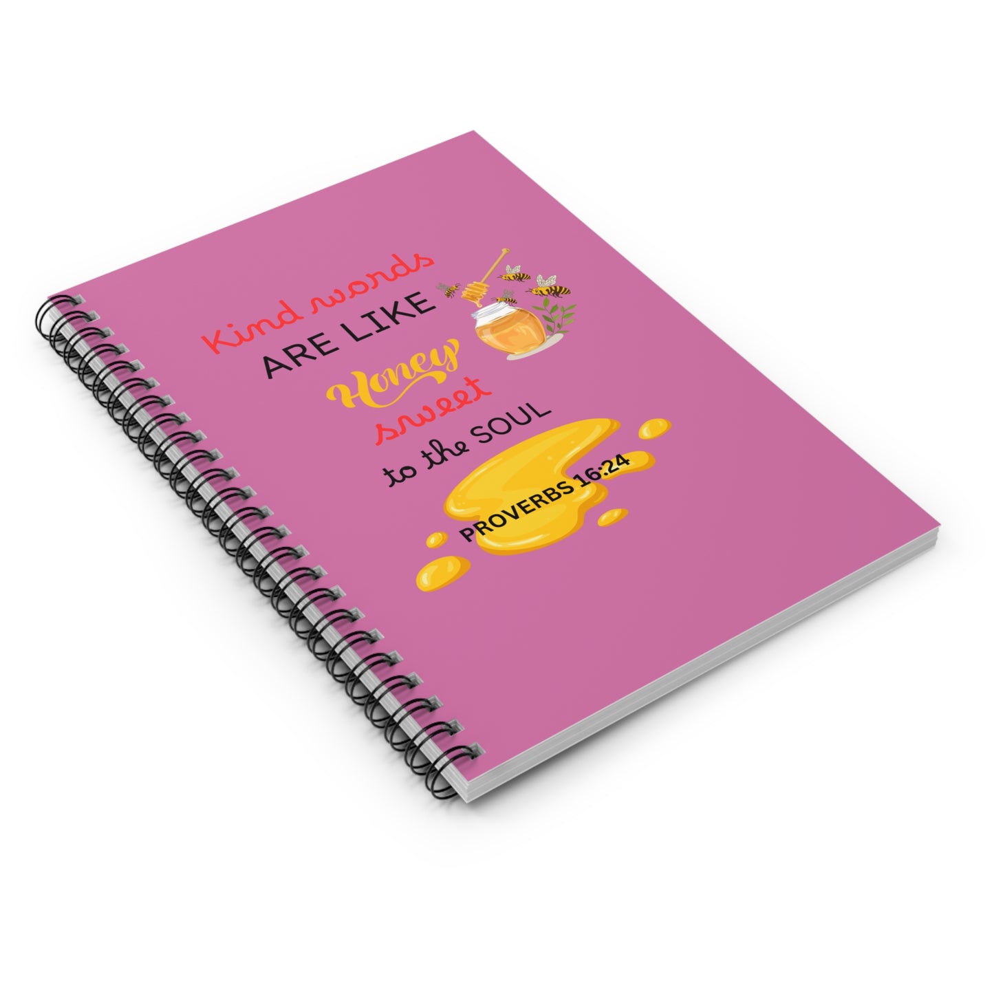 Notebook - Kind Words is Like Honey Ruled Line