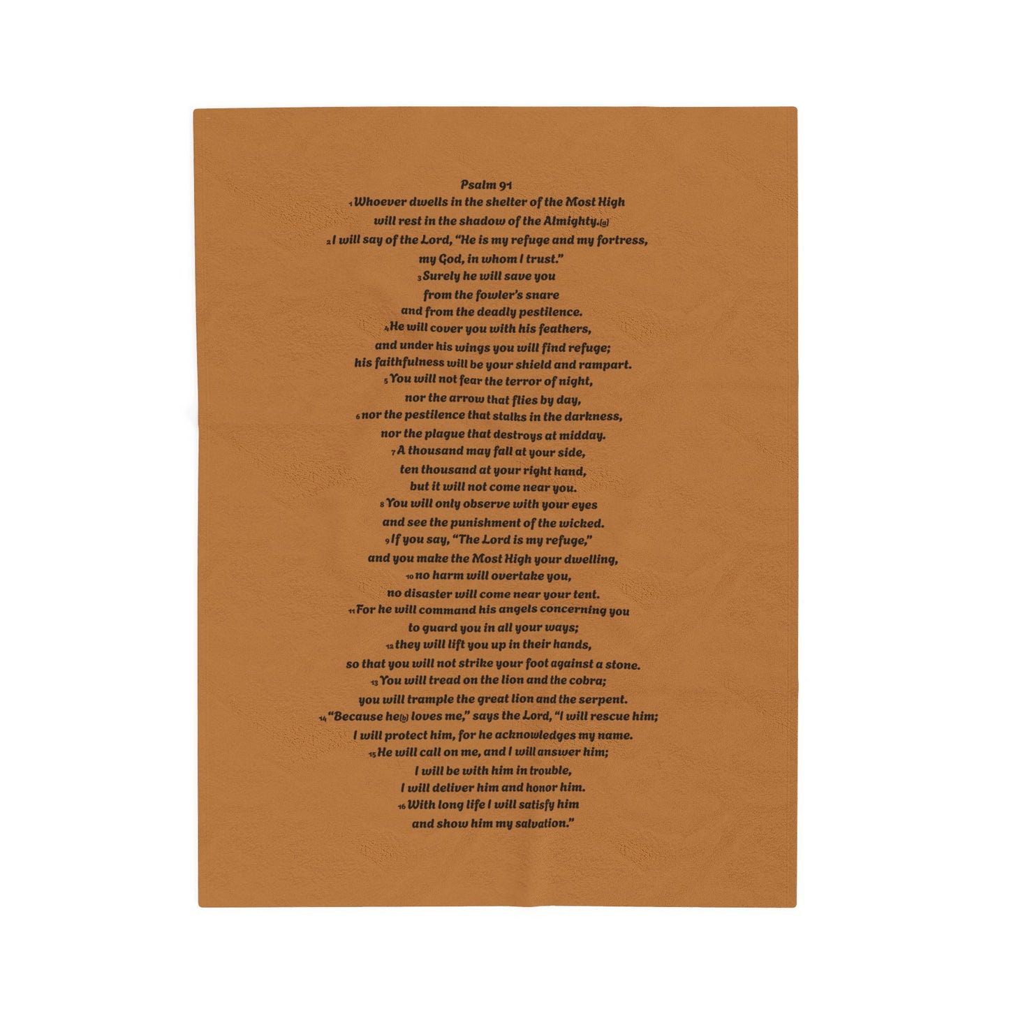 Velveteen Plush Blanket - Inspirational Psalm 91 Cozy Home Decor Faith Gift