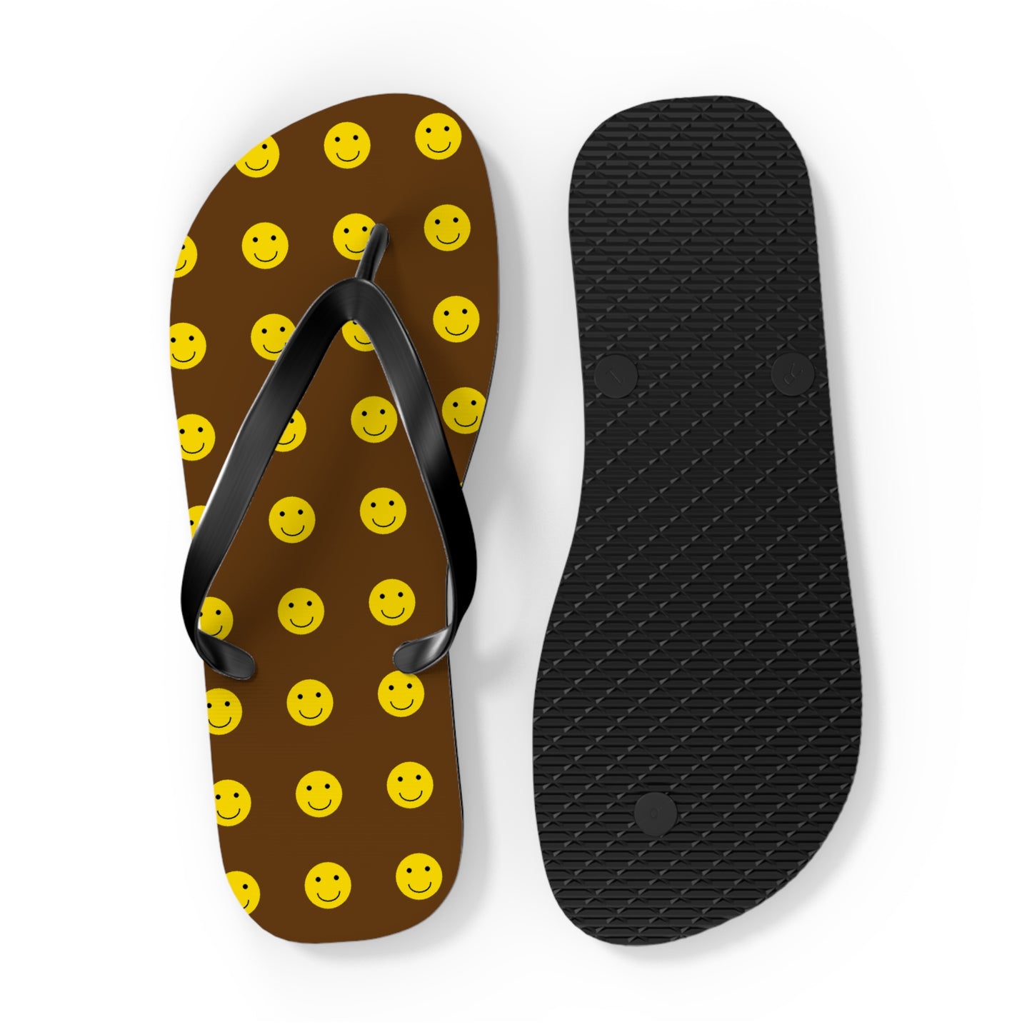 Brown Smiley Flip Flops