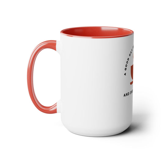 A Good Day Begins With Coffee Two-Tone Mugs