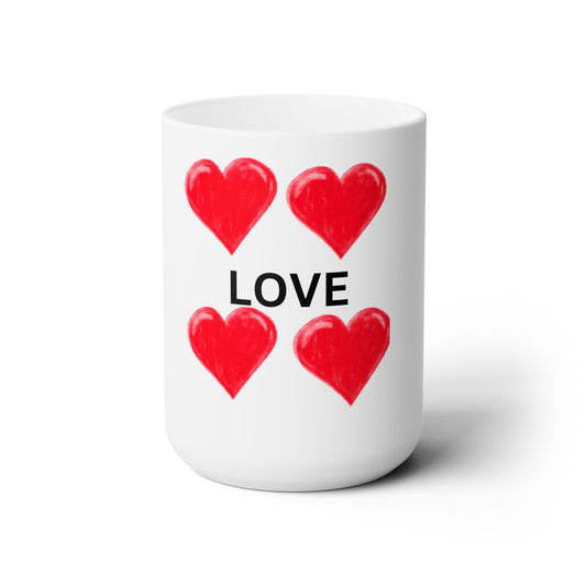 Love Hearts Ceramic Mug 15oz