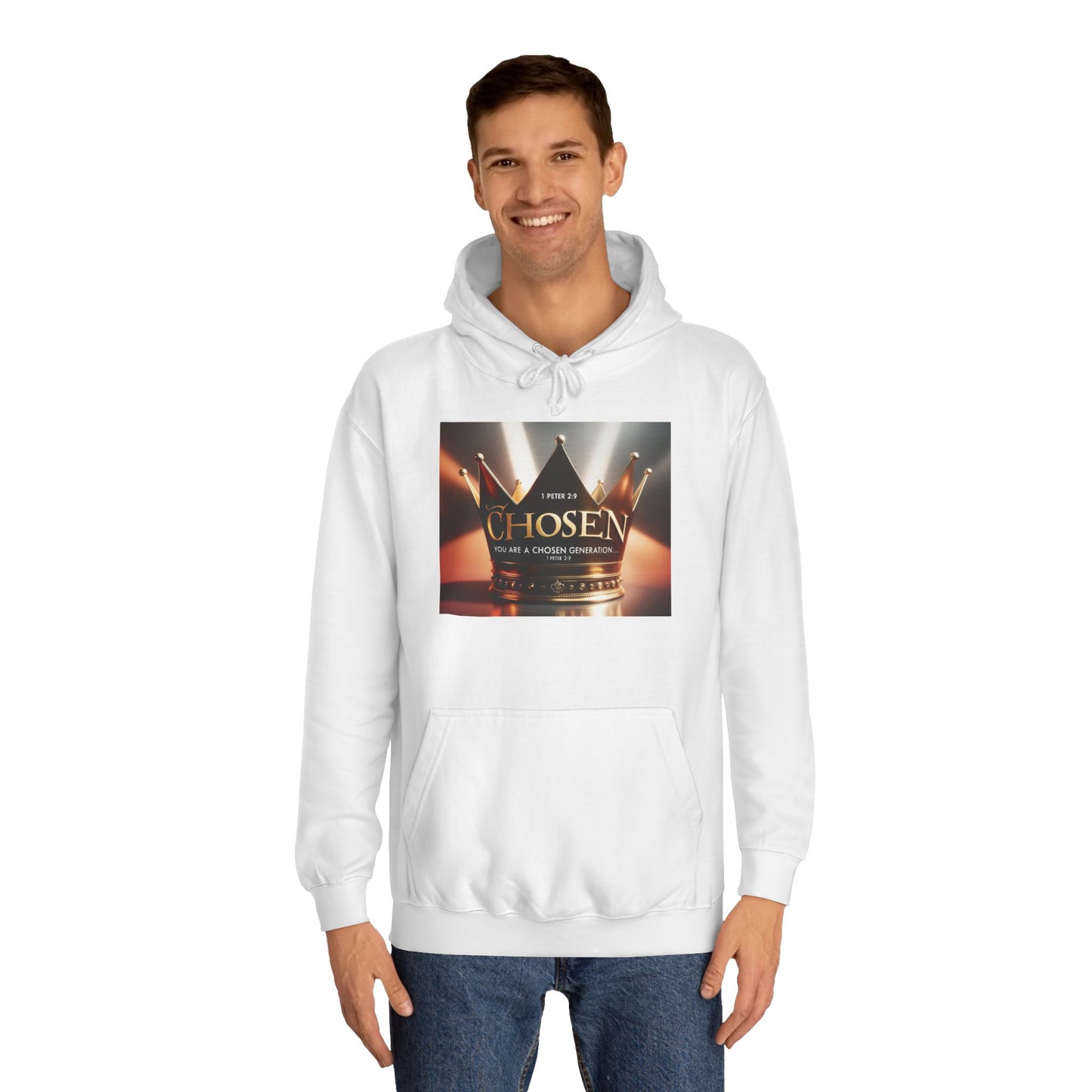Chosen Unisex College Hoodie, Inspirational Sweatshirt, Motivational Gift, College Apparel, Positive Message Clothing