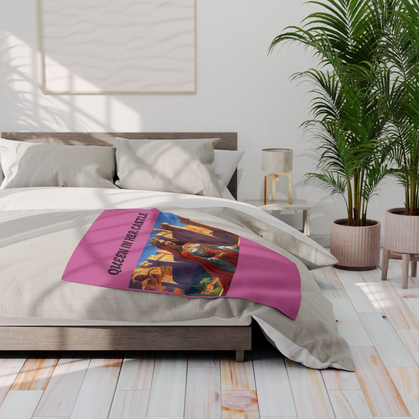 Queen in Her Castle Arctic Fleece Blanket, Cozy Throw, Gift for Her, Princess Decor, Royalty Home Accents, Bed and Couch Blanket