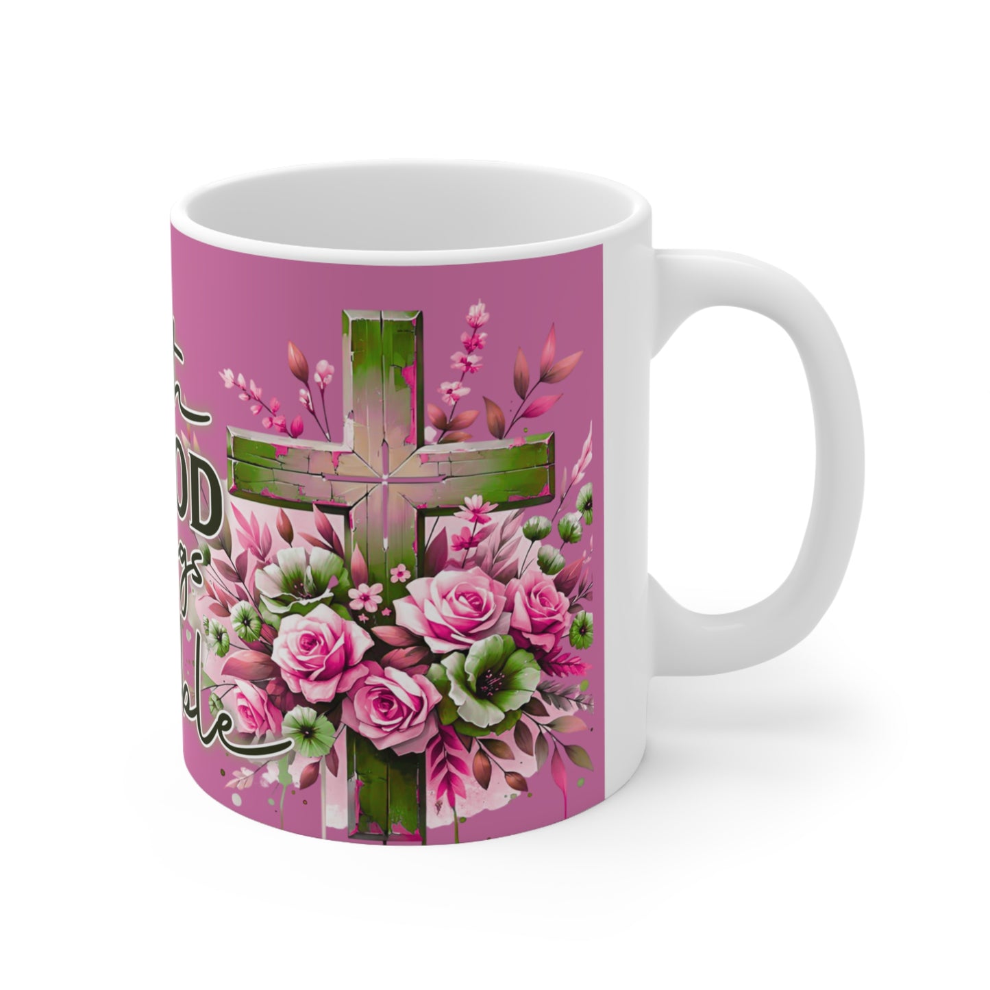 Floral Faith-Inspired Coffee Mug, Inspirational Gift for Christians, Devotional Ceramic Cup for Home, Office, Holidays