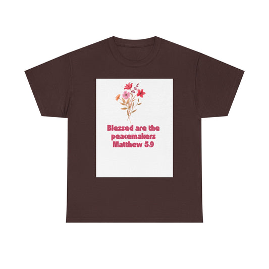 Blessed Peacemakers T-Shirt, Inspirational Faith Tee, Christian Gift, Positive Vibe Shirt, Matthew 5:9