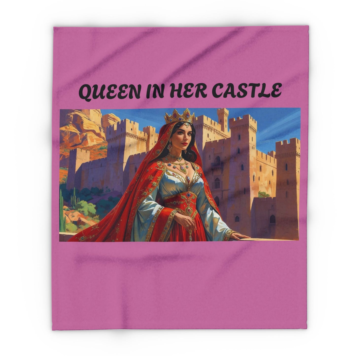 Queen in Her Castle Arctic Fleece Blanket, Cozy Throw, Gift for Her, Princess Decor, Royalty Home Accents, Bed and Couch Blanket