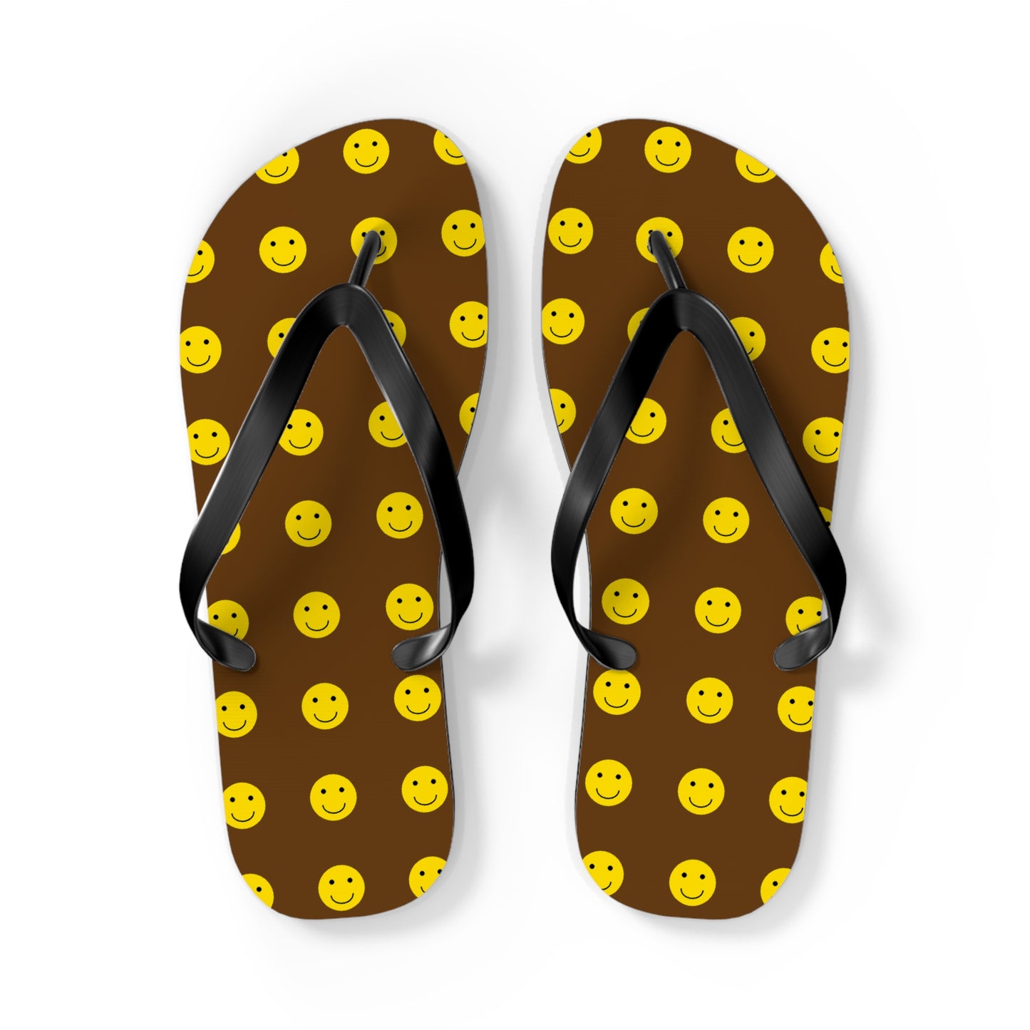 Brown Smiley Flip Flops