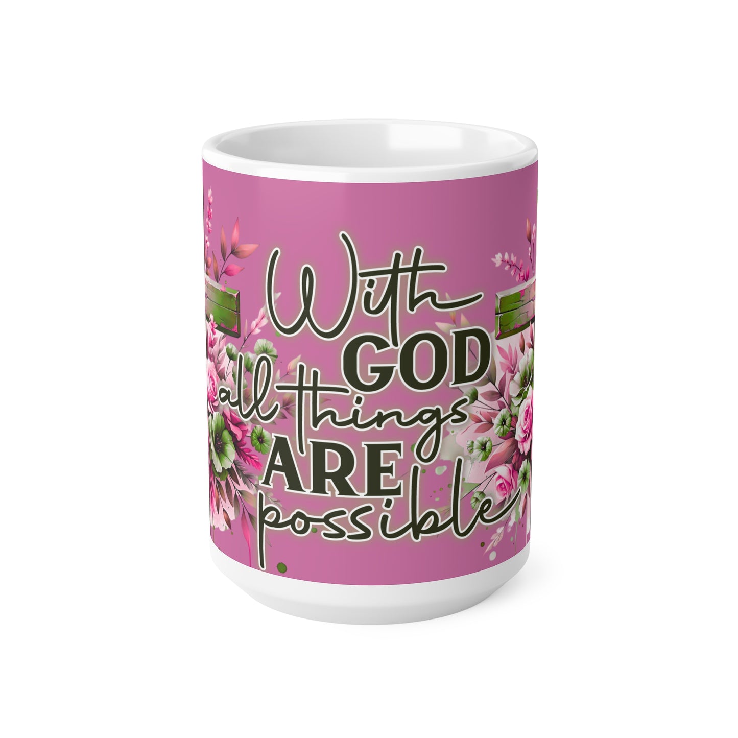 Floral Faith-Inspired Coffee Mug, Inspirational Gift for Christians, Devotional Ceramic Cup for Home, Office, Holidays