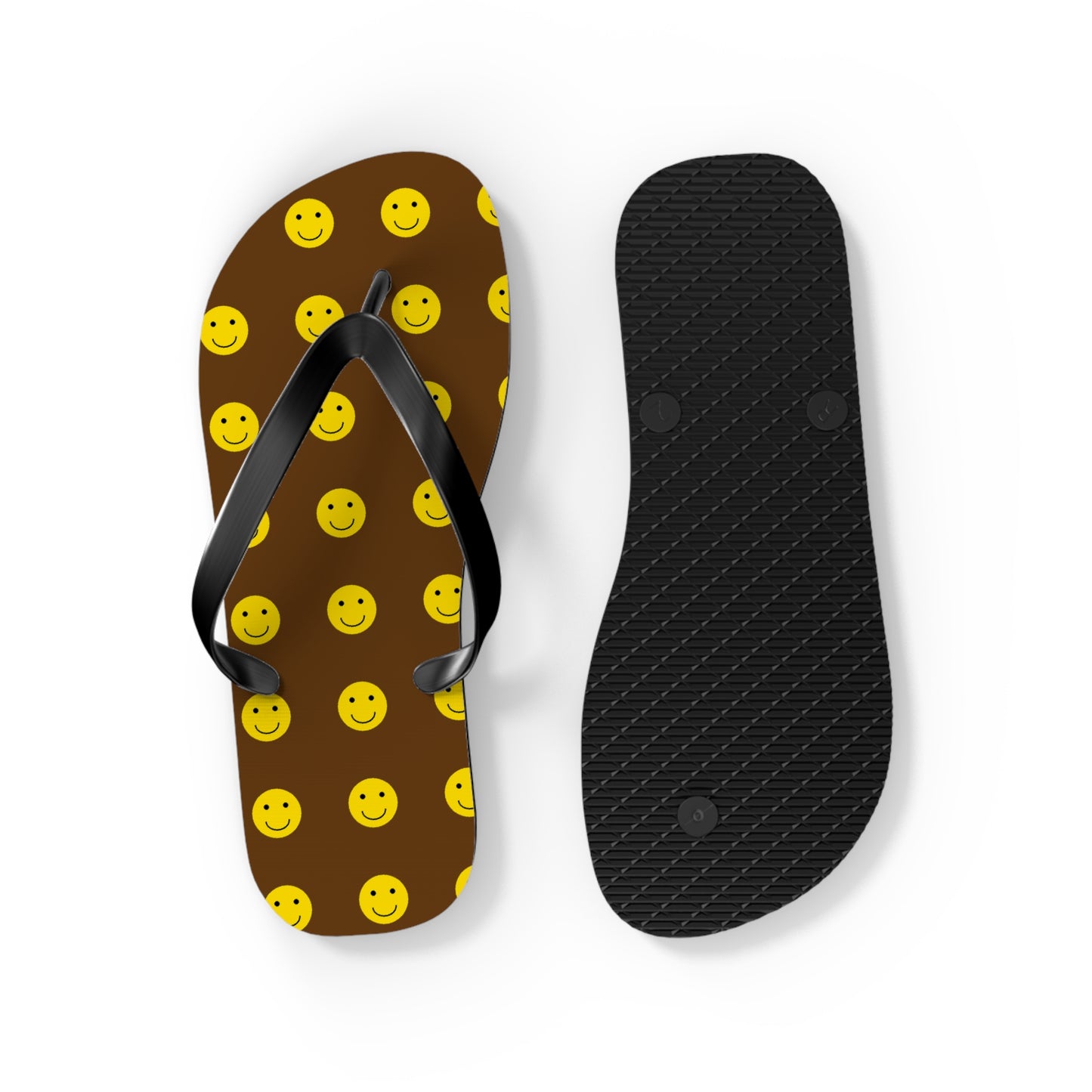 Brown Smiley Flip Flops