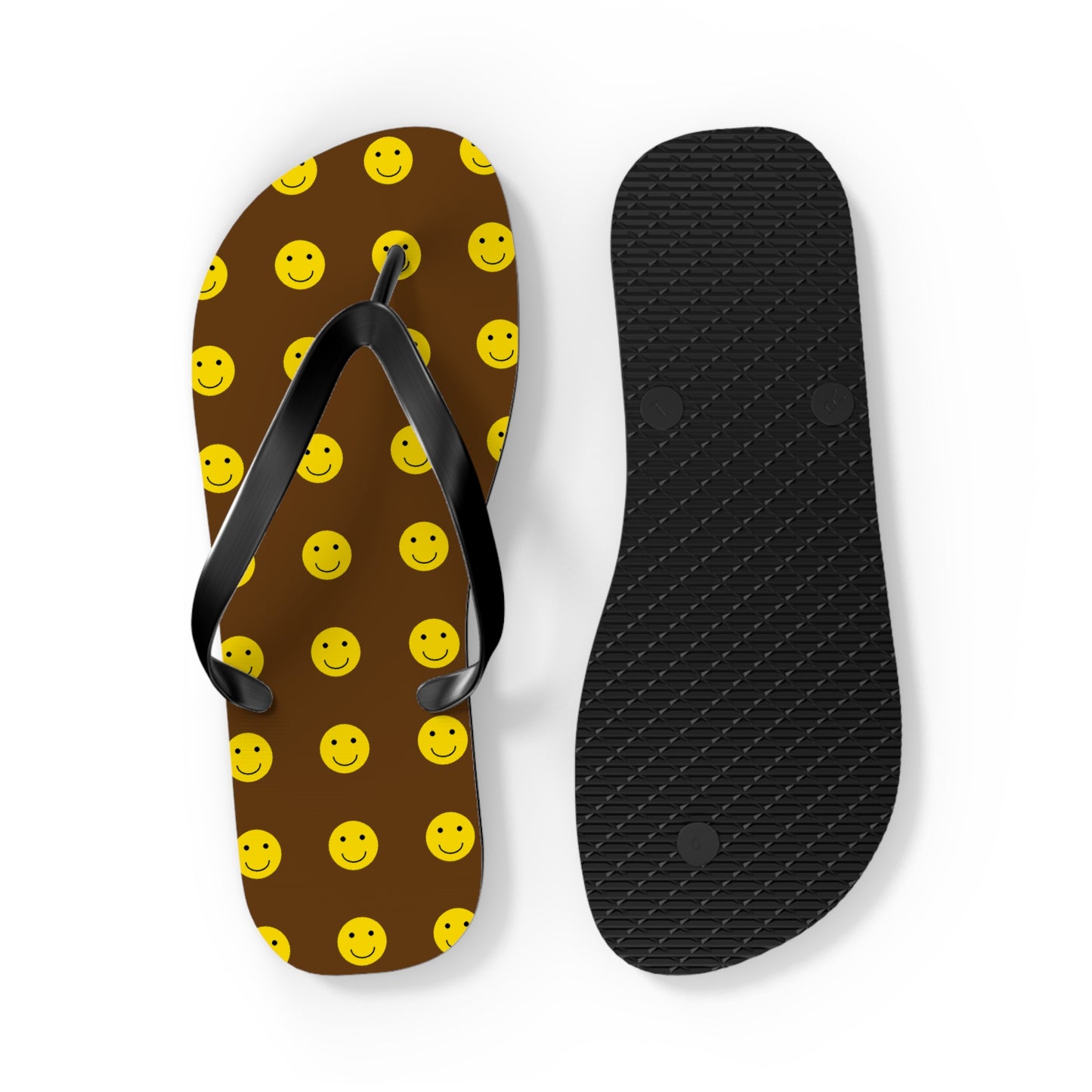 Brown Smiley Flip Flops