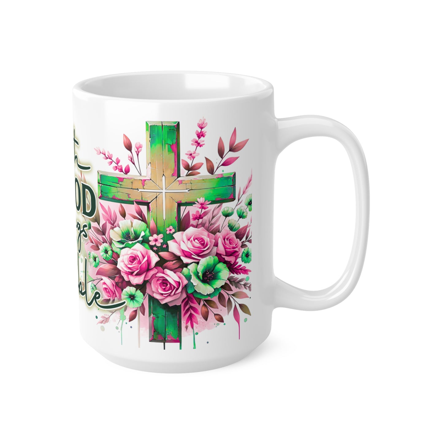 Faith-Inspired Ceramic Coffee Cups with Floral Design, Motivational Mug, Religious Gift, Inspirational Drinkware, Mug for Christians, [...]