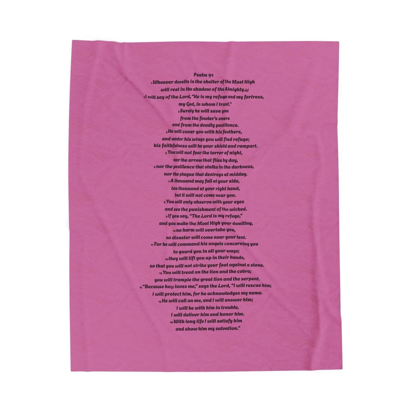 Velveteen Plush Blanket Throw - PSALM 91 Soft Inspirational Cozy Home Decor Gift