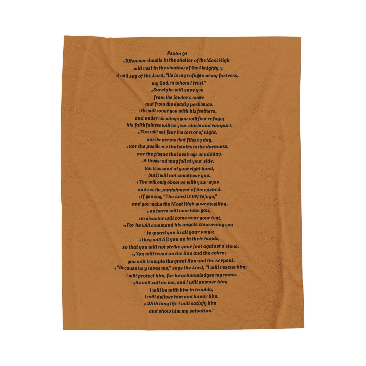 Velveteen Plush Blanket - Inspirational Psalm 91 Cozy Home Decor Faith Gift