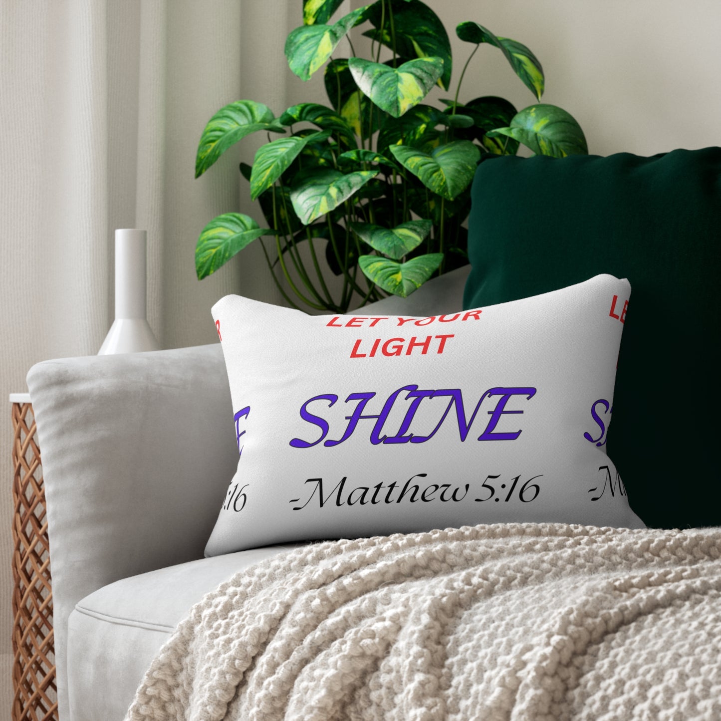 Inspirational Pillow Let Your Light Shine