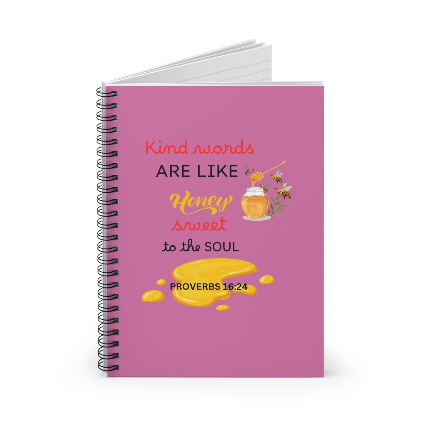 Notebook - Kind Words is Like Honey Ruled Line