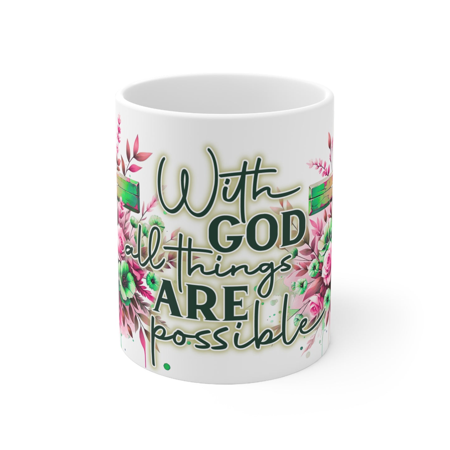 Faith-Inspired Ceramic Coffee Cups with Floral Design, Motivational Mug, Religious Gift, Inspirational Drinkware, Mug for Christians, [...]