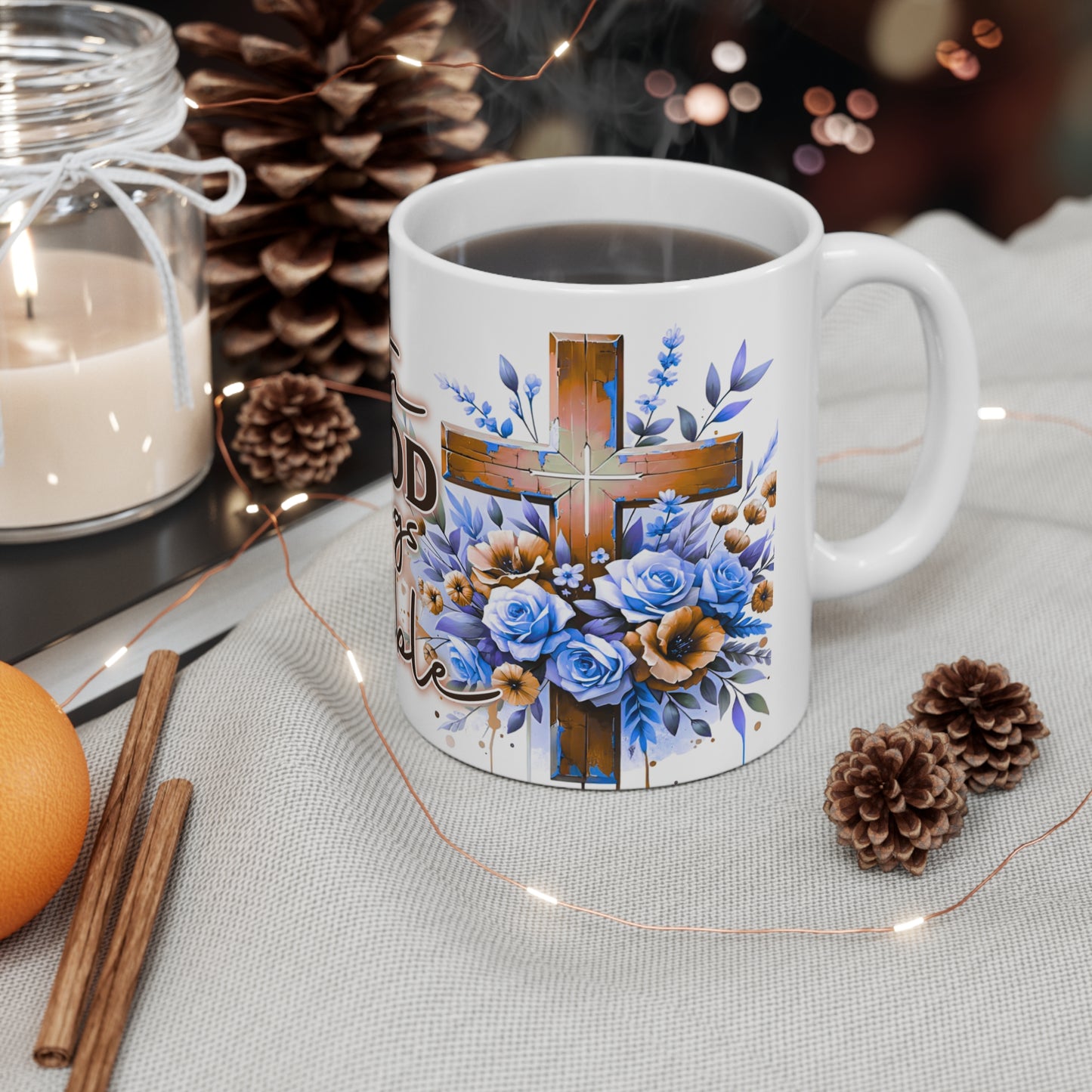 Inspirational Ceramic Coffee Mug, 11oz, 15oz - Faithful Gift, Religious Decor, Christian Cup, Encourage Friends & Family