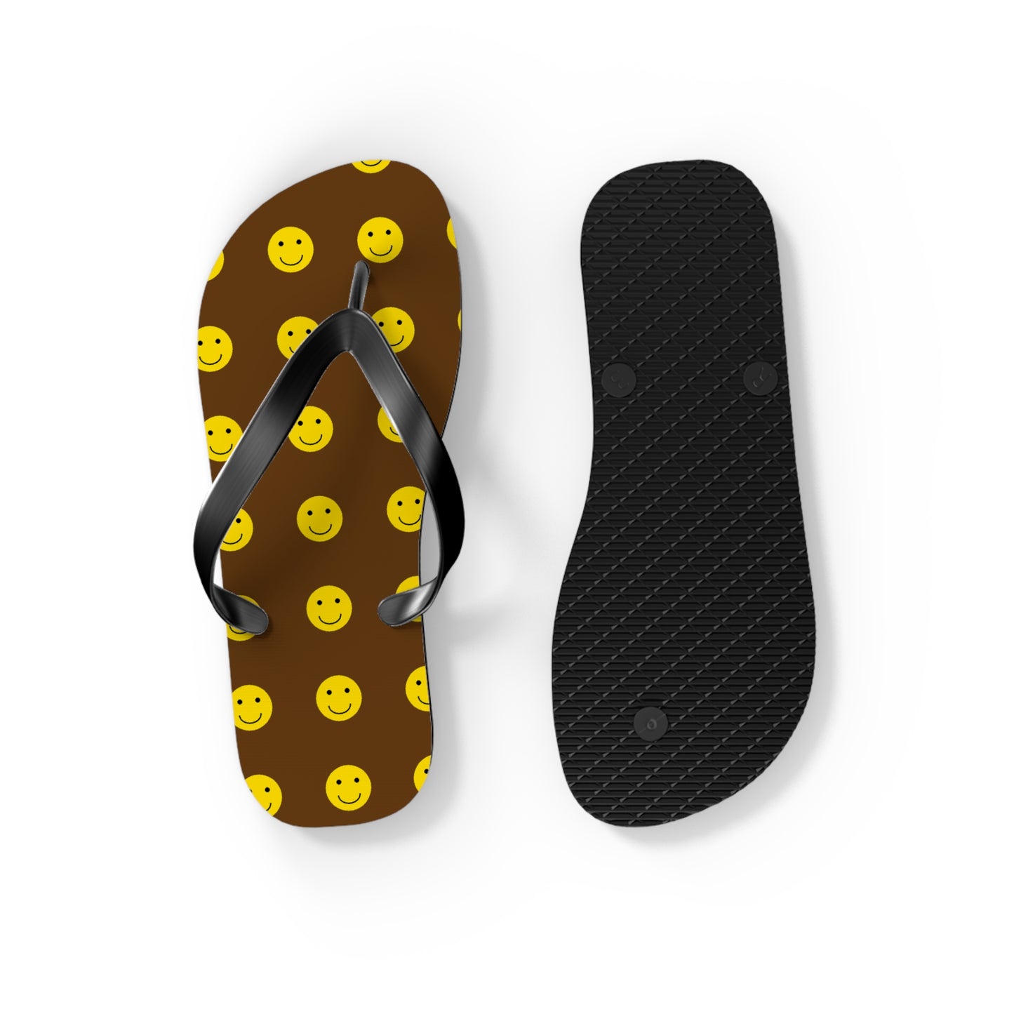 Brown Smiley Flip Flops