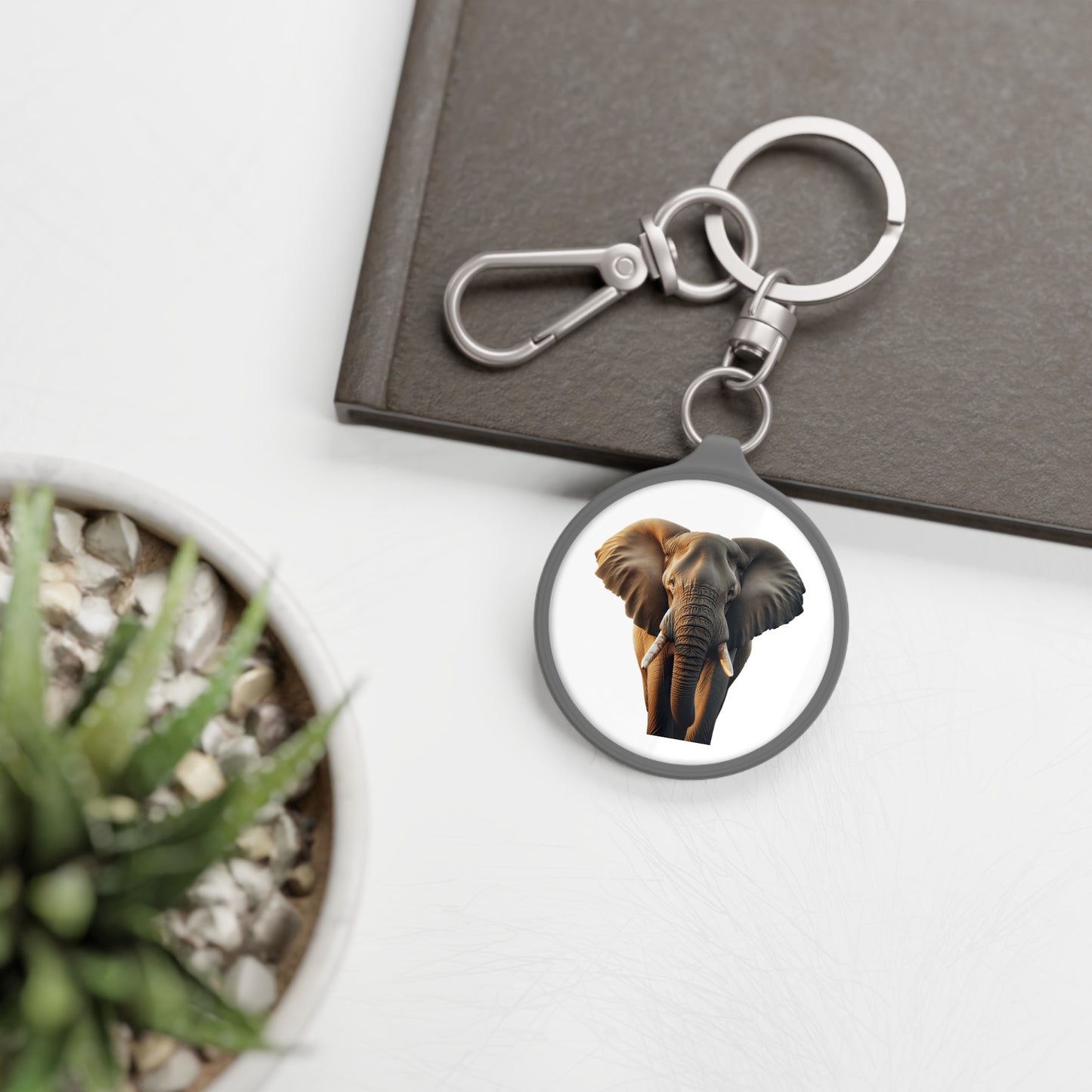 Personalized Elephant Keyring Tag