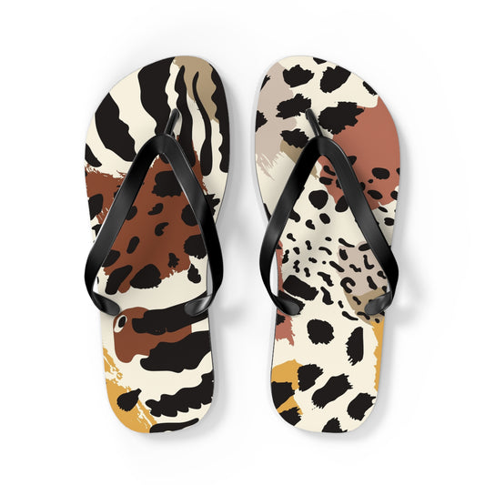 Stylish Leopard Print Flip Flops, Summer Beach Sandals, Poolside Footwear, Vacation Essentials, Trendy Footwear, Animal Print Slippers