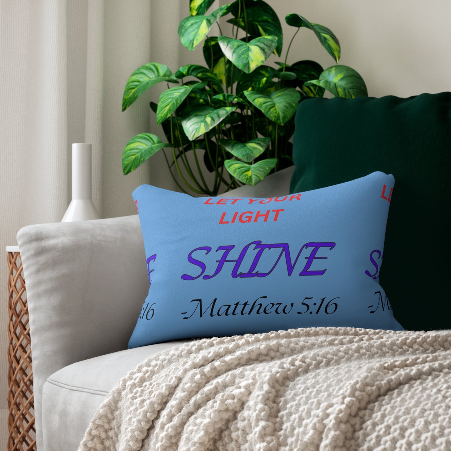 Inspirational Pillow Let Your Light Shine